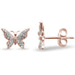 .11ct 14kt Rose Gold Butterfly Diamond Stud Earrings