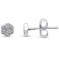 .08ct 14kt White Gold Hexagon Trendy Diamond Stud Earrings