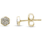 .07ct 14kt Yellow Gold Hexagon Trendy Diamond Stud Earrings