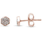 .07ct 14kt Rose Gold Hexagon Trendy Diamond Stud Earrings