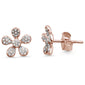 .17ct 14kt Rose Gold Cute! Trendy Flower Diamond Stud Earrings