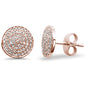 <span style="color:purple">SPECIAL!</span> .26ct 14kt Rose Gold Micro Pave Disc Diamond Stud Earrings