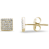 <span>DIAMOND CLOSEOUT! </span>.15ct 14kt Yellow Gold Trendy Square Diamond Stud Earrings