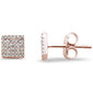 .15ct 14kt Rose Gold Trendy Square Diamond Stud Earrings