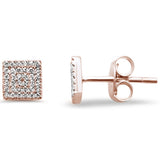 <span>DIAMOND CLOSEOUT! </span>.15ct 14kt Rose Gold Trendy Square Diamond Stud Earrings