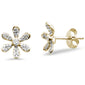 .20ct 14kt Yellow Gold Diamond Trendy Flower Stud Earrings