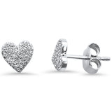 .14ct 14kt White Gold Heart Diamond Stud Earrings