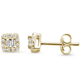 <span>DIAMOND CLOSEOUT! </span>.20ct 14K Yellow Gold Modern Square Diamond Earrings