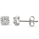 .20ct 14k White Gold Diamond Square Shaped Stud Earrings