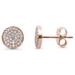 .16ct 14kt Rose Gold Trendy Micro Pave Round Disc Diamond Earrings