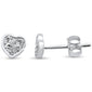 .17ct 14kt White Gold Bezel Heart Round Diamond Stud Earrings