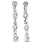 .17ct 14kt White Gold Round Bezel Diamond Chain Trendy Drop Dangle Earrings