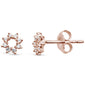 .14ct 14kt Rose Gold Trendy Circle Cut out cute Stud Diamond Earrings