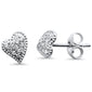.13ct 14kt White Gold Trendy! Asymmetrical Heart Love Diamond Stud Earrings