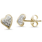 .13ct 14kt Yellow Gold Trendy! Asymmetrical Heart Love Diamond Stud Earrings