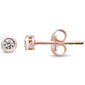 .11ct F SI 14K Rose Gold Round Bezel Set Diamond Stud Earrings