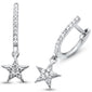 .30ct 14kt White Gold Star Drop Dangle Diamond Earrings