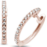<span>¡LIQUIDACIÓN DE DIAMANTES! </span>Pendientes de aro de oro rosa de 10K con diamantes de .20ct G SI