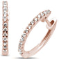 .22ct 14K Rose Gold Hoop Huggie Diamond Earrings