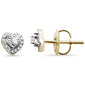 .12ct 14k Yellow Gold Heart Shaped Diamond Stud Earrings