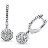 <span style="color:purple">SPECIAL!</span> .48ct 14k White Gold Trendy Drop Dangle Diamond Earrings