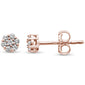 .15ct F SI 14K Rose Gold Round Cluster Diamond Stud Earrings