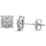 <span>DIAMOND CLOSEOUT! </span>.25ct 14k White Gold Diamond Square Shape Stud Earrings