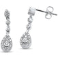 <span style="color:purple">SPECIAL!</span> .32ct 14k White Gold Pear Shape Diamond Drop Dangle Earrings