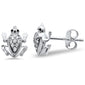 <span style="color:purple">SPECIAL!</span> .08ct 14k White Gold Diamond Frog Stud Earrings