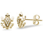 <span style="color:purple">SPECIAL!</span> .08ct 14k Yellow Gold Diamond Frog Stud Earrings