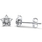 .08ct 14k White Gold Star Shape Diamond Stud Earrings