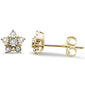 .08ct 14k Yellow Gold Star Shape Diamond Stud Earrings