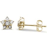 .08ct 14k Yellow Gold Star Shape Diamond Stud Earrings