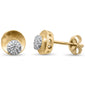.13ct 14k Yellow Gold Modern Trendy Satin Finish Stud Diamond Earrings