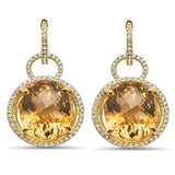 23.44ct 10k Yellow Gold Natural Citrine Drop Dangle Earrings