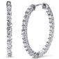 <span style="color:purple">SPECIAL!</span> 1.04ct 14k White Gold Diamond Hoop Huggie Earrings