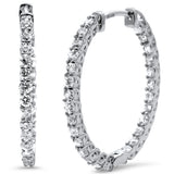 <span>DIAMOND CLOSEOUT! </span> 1.04ct 14k White Gold Diamond Hoop Huggie Earrings