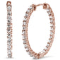 <span style="color:purple">SPECIAL!</span>1.01ct 14k Rose Gold Diamond Hoop Huggie Earrings