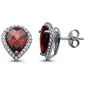 <span>GEMSTONE CLOSEOUT </span>5.00ct 14k White Gold Natural Pear Shaped Garnet & Diamond Earrings