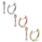 <span style="color:purple">SPECIAL!</span>.12ct G SI 14k Gold Diamond Hoop Huggie Earrings