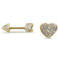 <span style="color:purple">SPECIAL!</span>  .07CT 14k Gold Heart & Arrow Stud Diamond Earrings