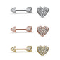<span style="color:purple">SPECIAL!</span>  .07CT 14k Gold Heart & Arrow Stud Diamond Earrings