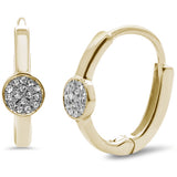 <span>¡LIQUIDACIÓN DE DIAMANTES! </span>Pendientes estilo dormilona de oro amarillo de 14K con diamantes de 0,05 ct F SI