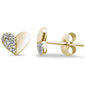 <span style="color:purple">SPECIAL!</span> .07ct 14k Gold Pave Heart Stud Diamond Earrings