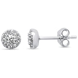 <span>DIAMOND CLOSEOUT! </span>.32ct 14K White Gold Pave Diamond Stud Earrings