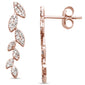 .34ct 14K Rose Gold Leaf Drop Diamond Earrings
