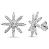 <span>DIAMOND CLOSEOUT! </span> .39ct 14K White Gold Starburst Modern Diamond Earrings