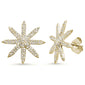 <span style="color:purple">SPECIAL!</span> .38ct 14K Yellow Gold Starburst Modern Diamond Earrings