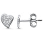 .10ct 14K White Gold Pave Heart Modern Diamond Earrings