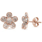 .29ct 14K Rose Gold Modern Flower Diamond Earrings